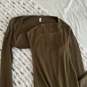 Brand New Reoria Olive Green Long Sleeve Dress